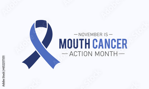 Mouth cancer action month is observed every year in november. November is mouth cancer action month. Vector template for banner, greeting card, poster with background. Vector illustration.