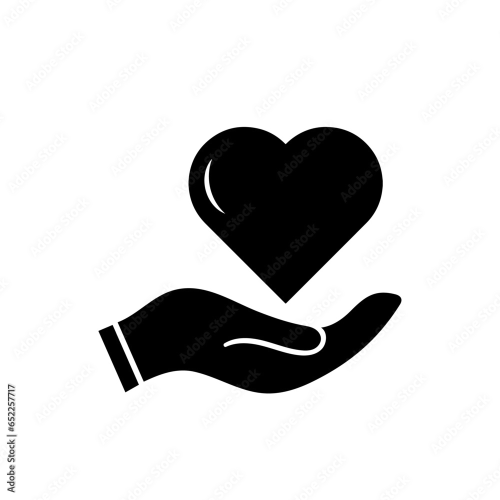 Hand hold up heart or love icon. Hand hold up heart or love icon.