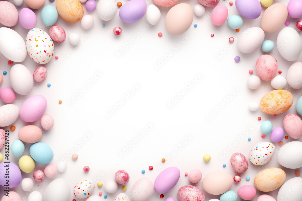 Easter egg frame with blank background, easter holidays concept