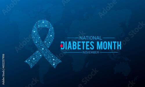 Diabetes awareness month is observed every year in november. November is Diabetes awareness month. Vector template for banner, greeting card, poster with background. Vector illustration.