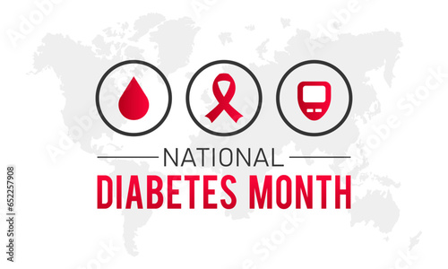 Diabetes awareness month is observed every year in november. November is Diabetes awareness month. Vector template for banner, greeting card, poster with background. Vector illustration.