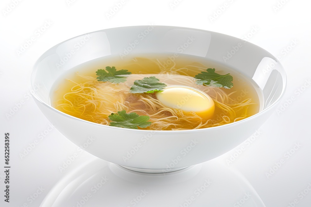 Egg Soup, Chicken Eggs Soup Bowl, Abstract Generative AI Illustration Egg Soup, Chicken Eggs Soup Bowl, Abstract Generative AI Illustration