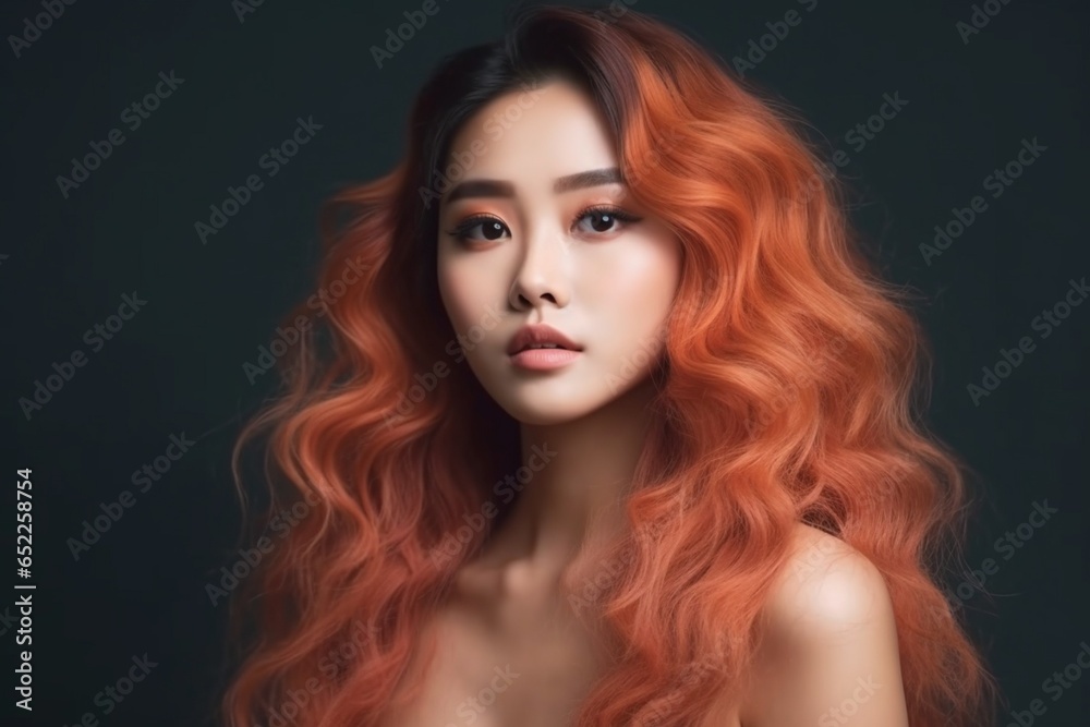 Young asian beauty woman, korean makeup style. Generative Ai Young asian beauty woman, korean makeup style. Generative Ai