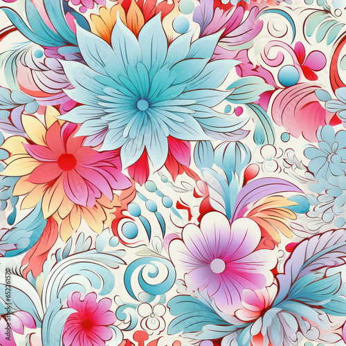 Seamless Pastel Textile illustration abstract floral texture patterns for fabric digital print. Generative AI
