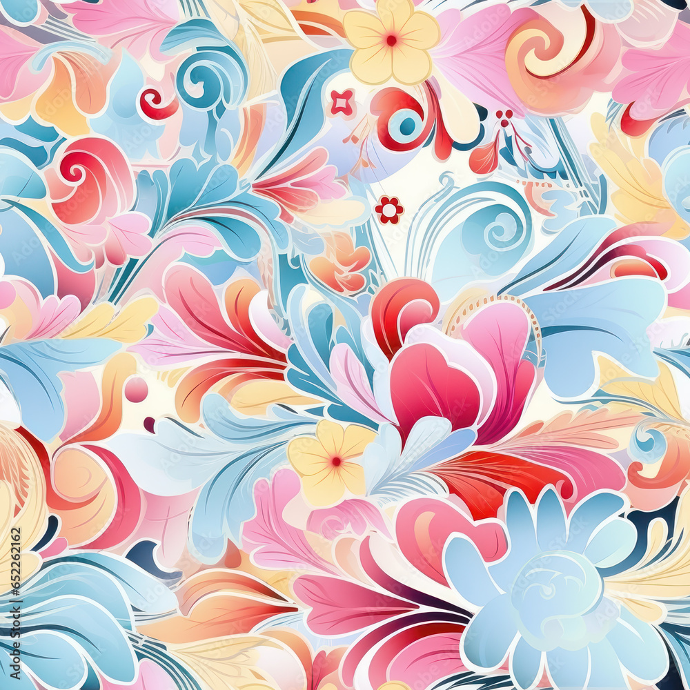 Seamless Pastel Textile illustration abstract floral texture patterns for fabric digital print. Generative AI Seamless Pastel Textile illustration abstract floral texture patterns for fabric digital print. Generative AI