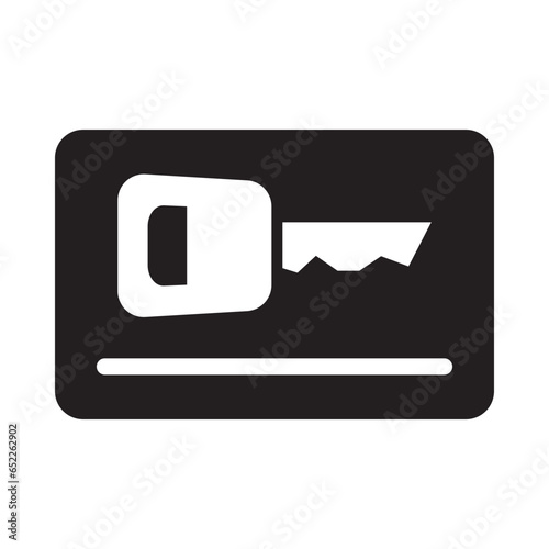Card Key Glyph Icon Design