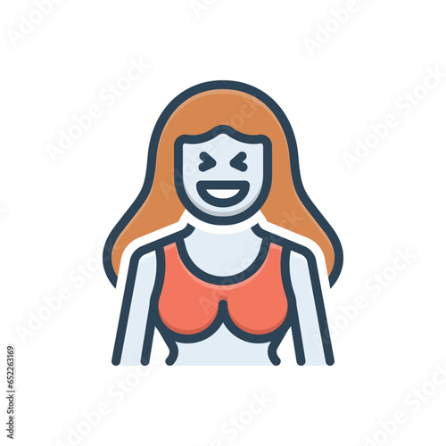 Color illustration icon for laugh 