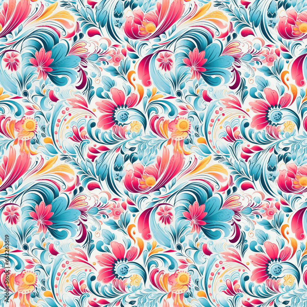 Seamless Pastel Textile illustration abstract floral texture patterns for fabric digital print. Generative AI