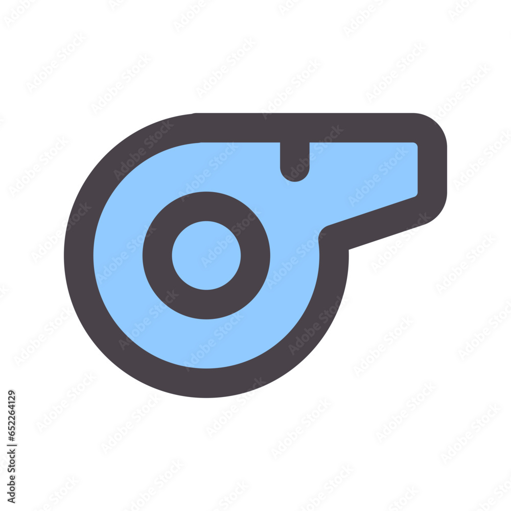 whistle flat line icon