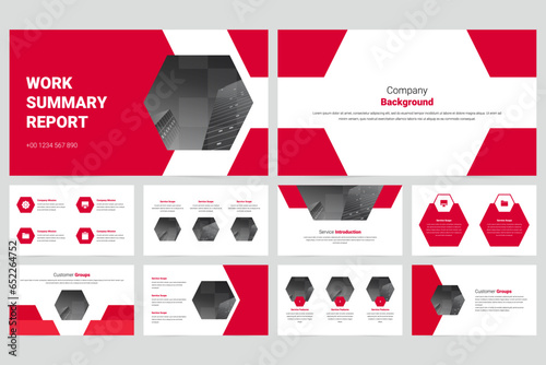 Red modern marketing company slide presentation template