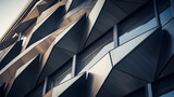 Witness architectural precision in this photograph highlighting the design details of a modern building facade. The sharp lines and unique angles make it a captivating image for projects related.