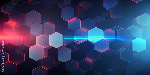 Black and Blue Hexagons: Generative AI Abstract Wallpaper