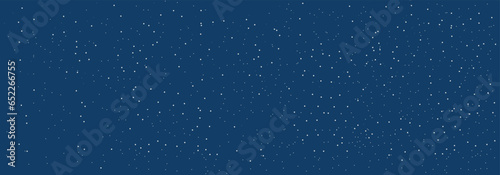 Winter blue sky with falling snow, snowflake. Holiday Winter background for Merry Christmas and Happy New Year. Vector illustration.