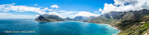 Panoramic shot of Hout Bay on Western Cape, South Africa