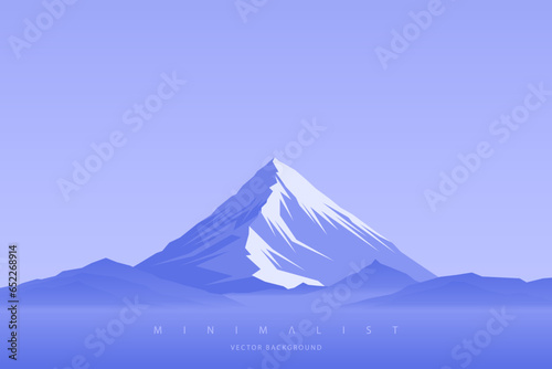 Light gray minimalist landscape background. Monochrome creative modern paint. Abstract nature art contemporary mountain poster. Hand drawn vector illustration in flat style for prints web and canvas