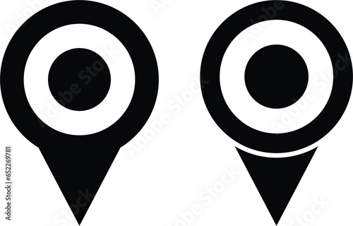 Vector design of modern map markers and pins on a white background