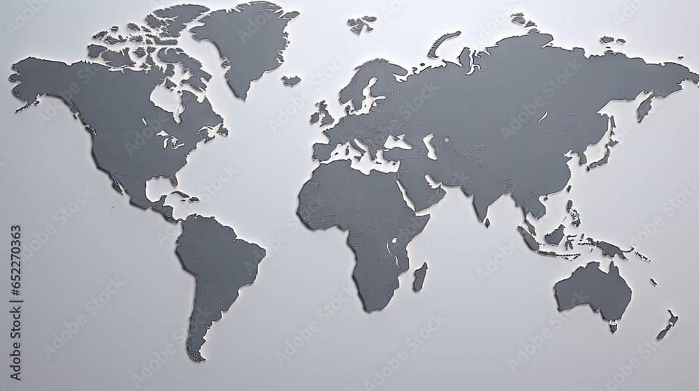 a map of the world is shown with a gray background. generative ai a map of the world is shown with a gray background. generative ai