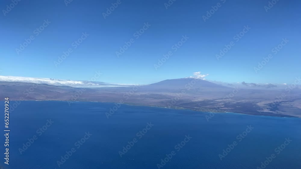 View of the coast of the Big Island of Hawaii on approach to landing at Kona International Airport View of the coast of the Big Island of Hawaii on approach to landing at Kona International Airport
