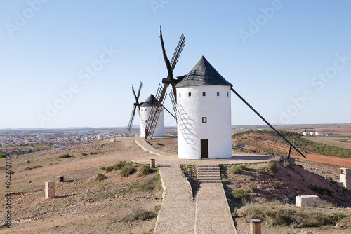 Traditional windmills in Alcazar de San Juan, Castilla La Mancha, Spain