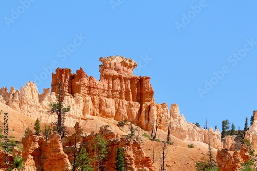 View of the naturally formed rock formations of Bryce Canyon National Park, in Utah, USA