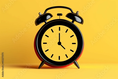 Black Friday sales alarm clock on yellow background 