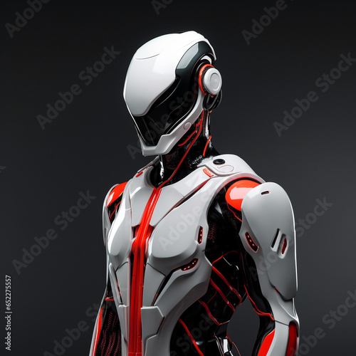 Robot Portrait Head Exoskeleton Droid Futuristic Bot Machine Space Heavy Battle Cyberpunk Humanoid Apocalypse Generative AI