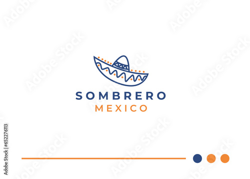 traditional mexican sombrero hat outline vector icon logo. Thin line black mexico hat icon, flat vector simple element illustration from editable concept isolated stroke on white background