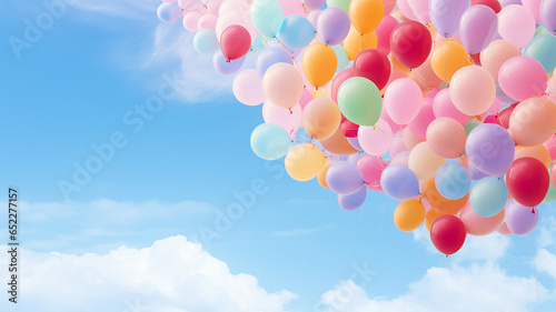 Colorful balloons on sky.