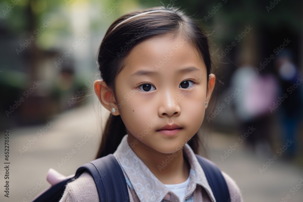 Asian girl, child studying, Generative Ai Asian girl, child studying, Generative Ai