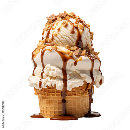 Ice Cream, transparent background, isolated image, generative AI
