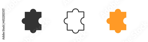 Puzzle single piece icon in trendy flat style isolated on white background, jigsaw, incomplete template vector illustration.