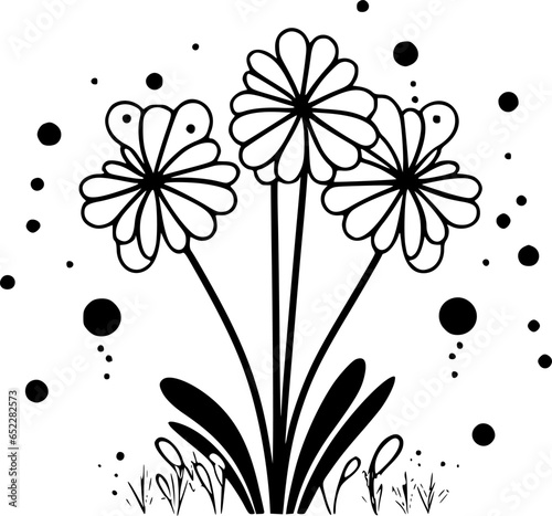 Spring | Black and White Vector illustration