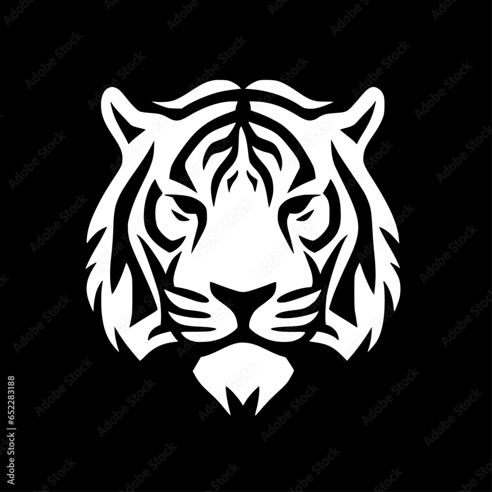 Tiger | Black and White Vector illustration Tiger | Black and White Vector illustration