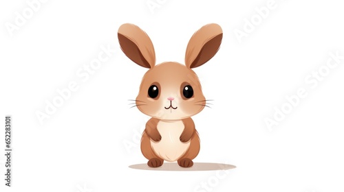 Cute cartoon bunny isolated on a white background.