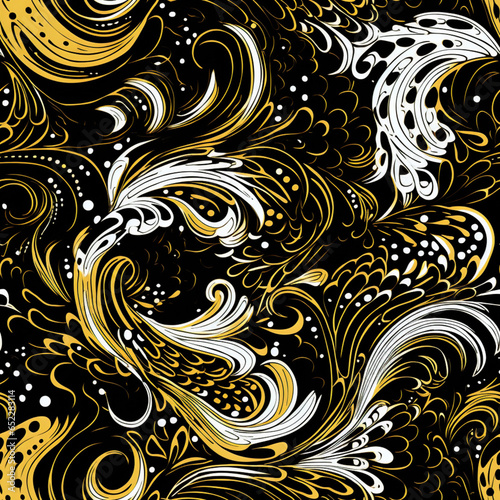 random curlicues  gold pattern