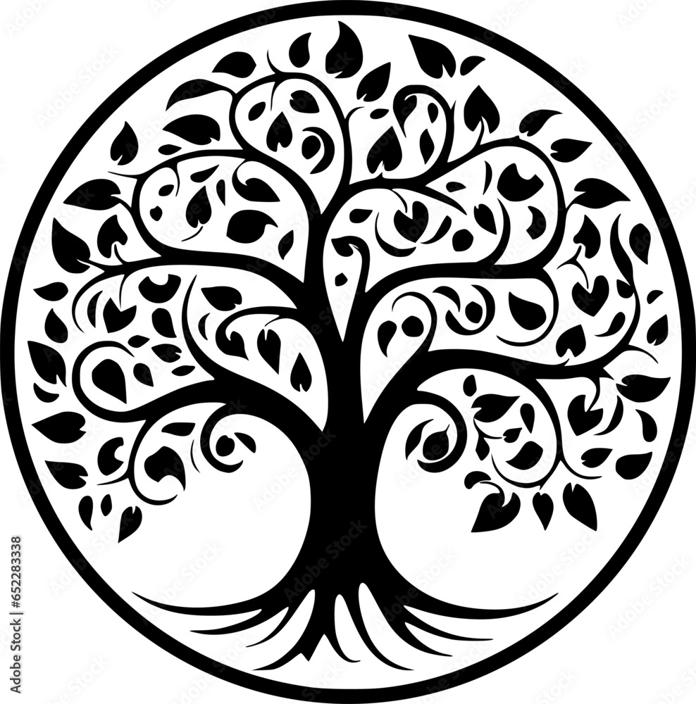 Tree - Black and White Isolated Icon - Vector illustration Tree - Black and White Isolated Icon - Vector illustration