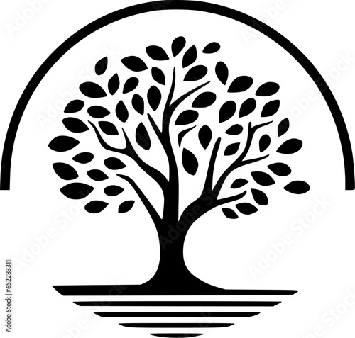 Tree - Black and White Isolated Icon - Vector illustration