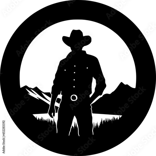 Western | Minimalist and Simple Silhouette - Vector illustration