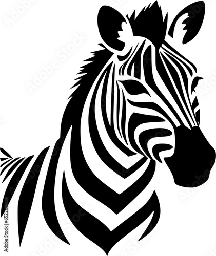 Zebra   Black and White Vector illustration