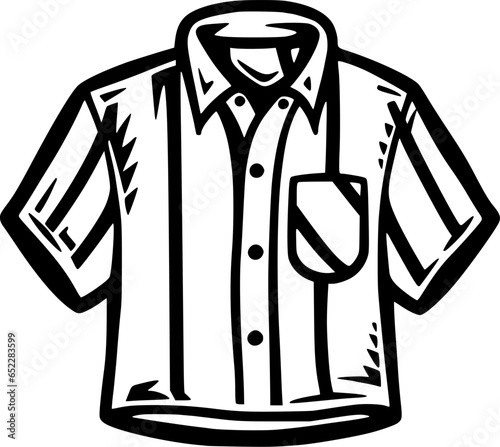 Shirt - Black and White Isolated Icon - Vector illustration
