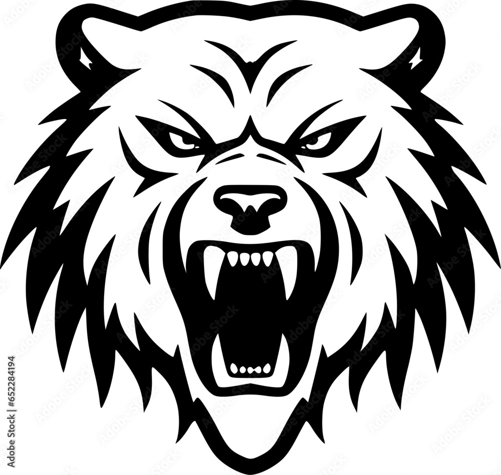 Fototapeta premium Bear | Black and White Vector illustration