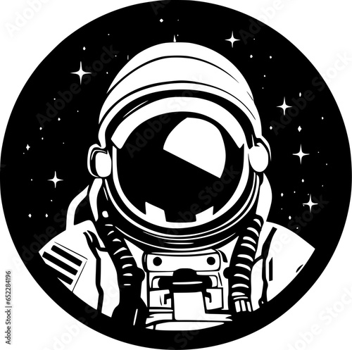 Astronaut - Black and White Isolated Icon - Vector illustration photo