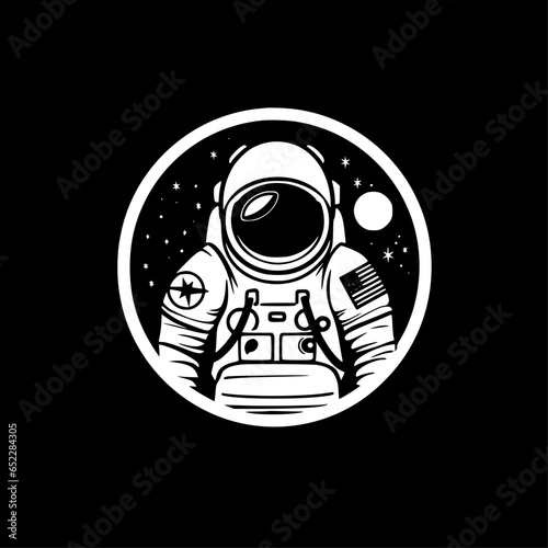 Astronaut   Black and White Vector illustration