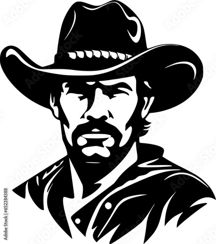 Cowboy - Minimalist and Flat Logo - Vector illustration