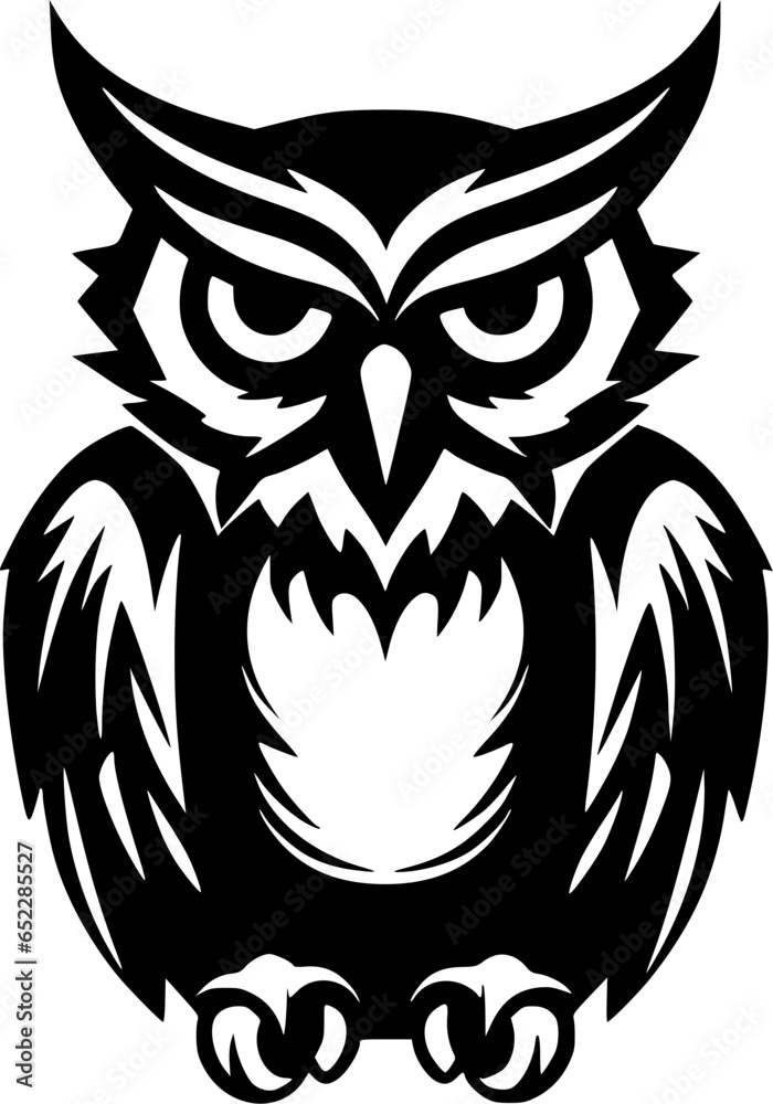 Owl - Black and White Isolated Icon - Vector illustration Owl - Black and White Isolated Icon - Vector illustration