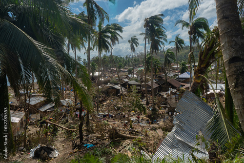 Of Typhoon Odette (Rai) in a coastal village in Southern Leyte, Philippines