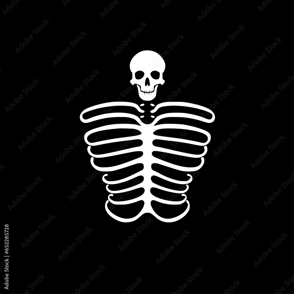 Rib Cage - Black and White Isolated Icon - Vector illustration