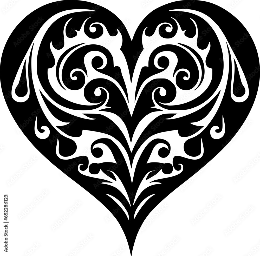 Open Heart - Black and White Isolated Icon - Vector illustration Open Heart - Black and White Isolated Icon - Vector illustration