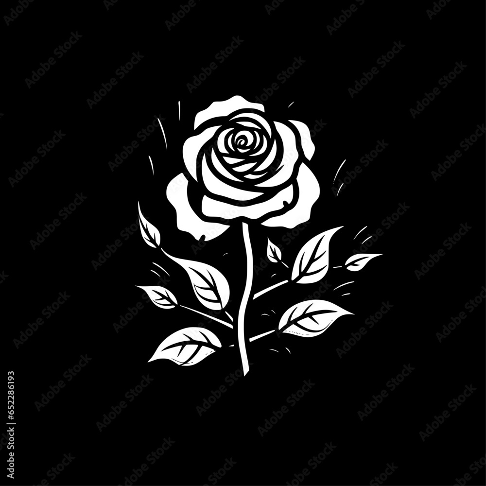Roses | Black and White Vector illustration Roses | Black and White Vector illustration