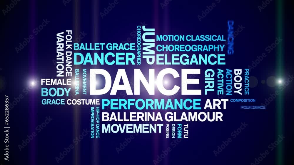 Dance animated tag word cloud;text design animation kinetic typography ...